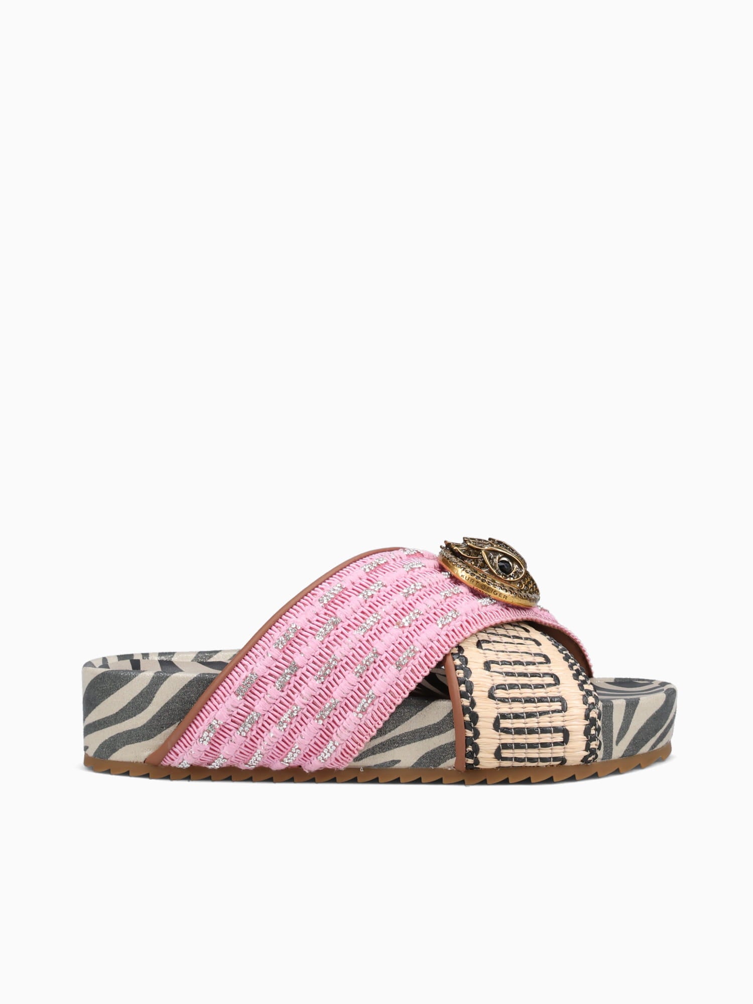 Chelsea Cross Strap Pink Combo Fabric Pink / 5 / M