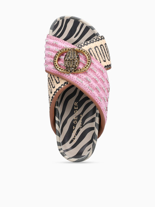 Chelsea Cross Strap Pink Combo Fabric Pink / 5 / M