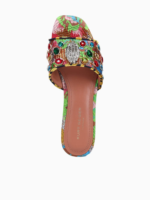 Kensington Flat Sandal Red Combo Fabric Red / 5 / M