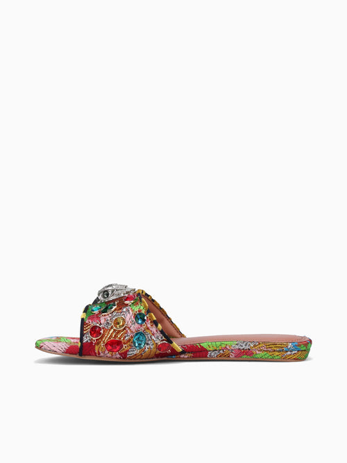 Kensington Flat Sandal Red Combo Fabric Red / 5 / M