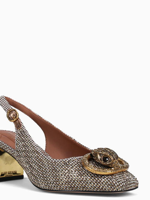 Chelsea Block Slingback Beige Fabric Beige / 5 / M