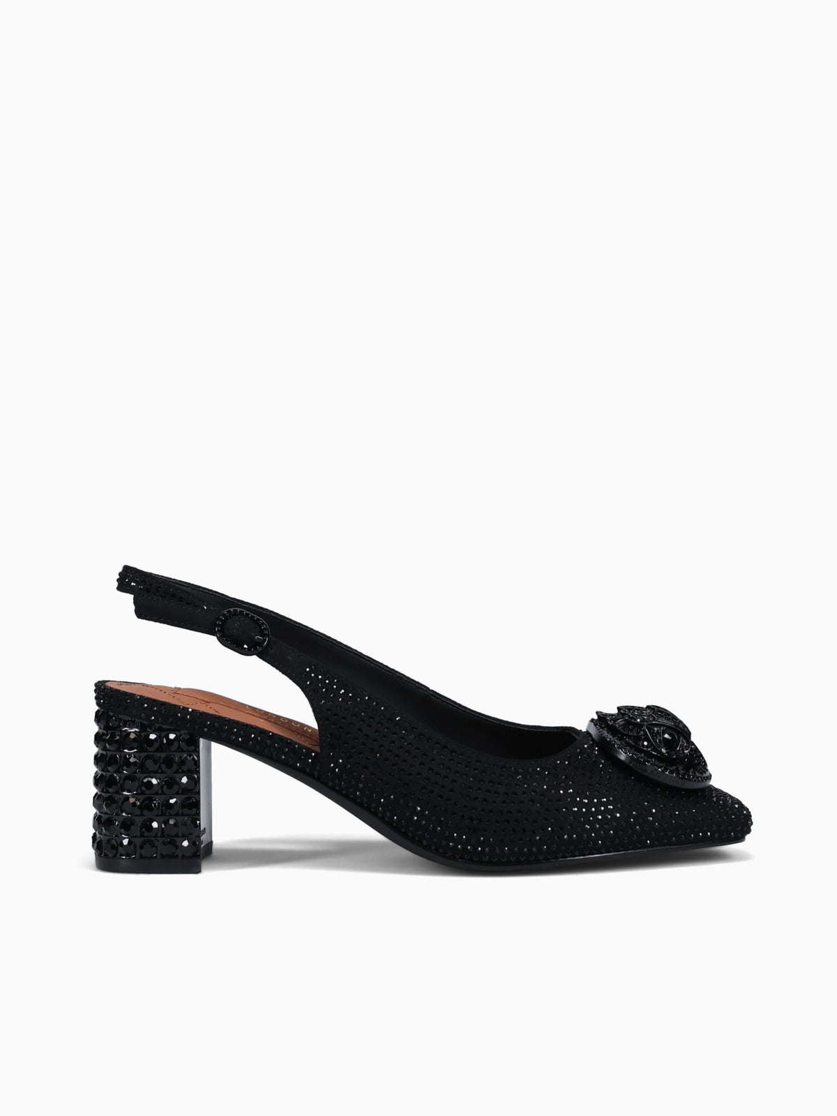 Chelsea Block Slingback Dr Black Fabric Other / 5 / M