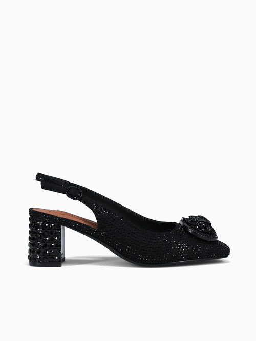 Chelsea Block Slingback Dr Black Fabric Other / 5 / M