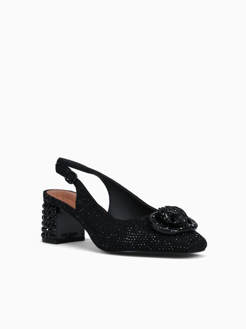 Chelsea Block Slingback Dr Black Fabric Other / 5 / M