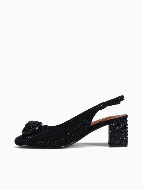 Chelsea Block Slingback Dr Black Fabric Other / 5 / M