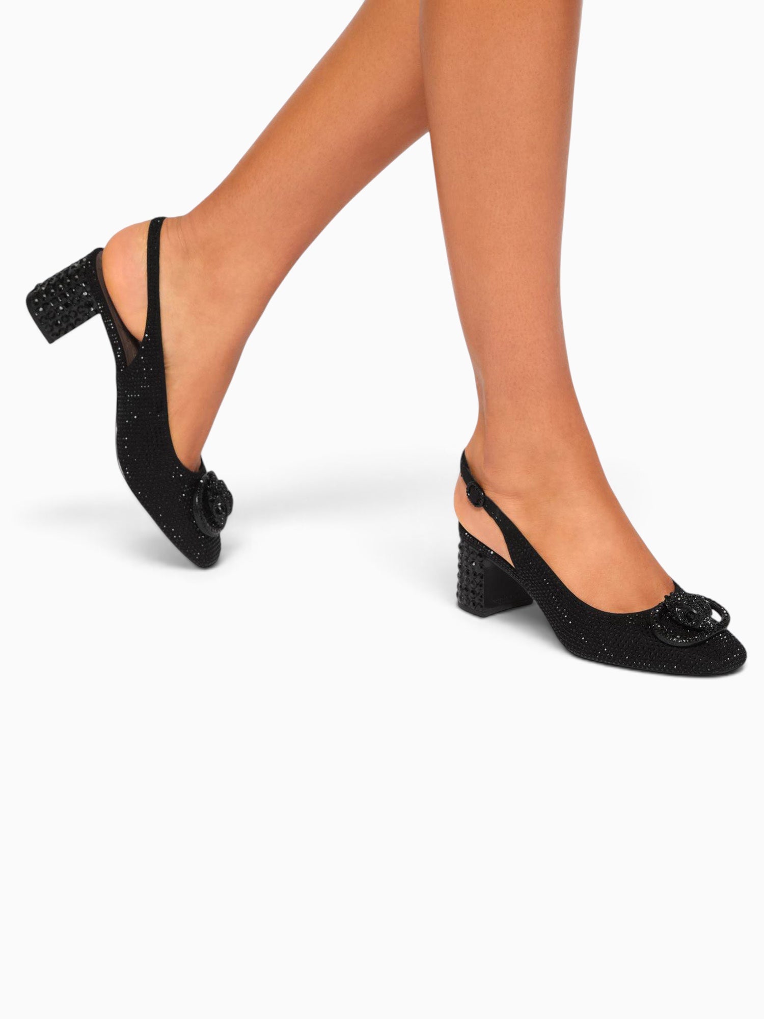 Chelsea Block Slingback Dr Black Fabric Other / 5 / M