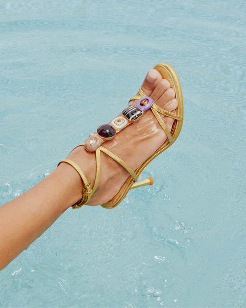 Loulou Sandal Gold Leather