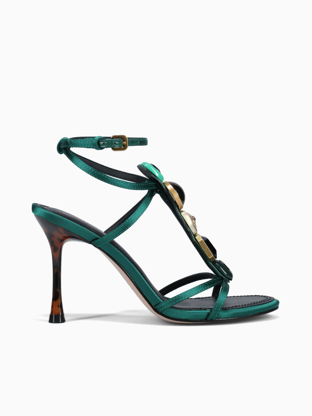 Loulou Sandal Green Combo Satin Green / 5 / M