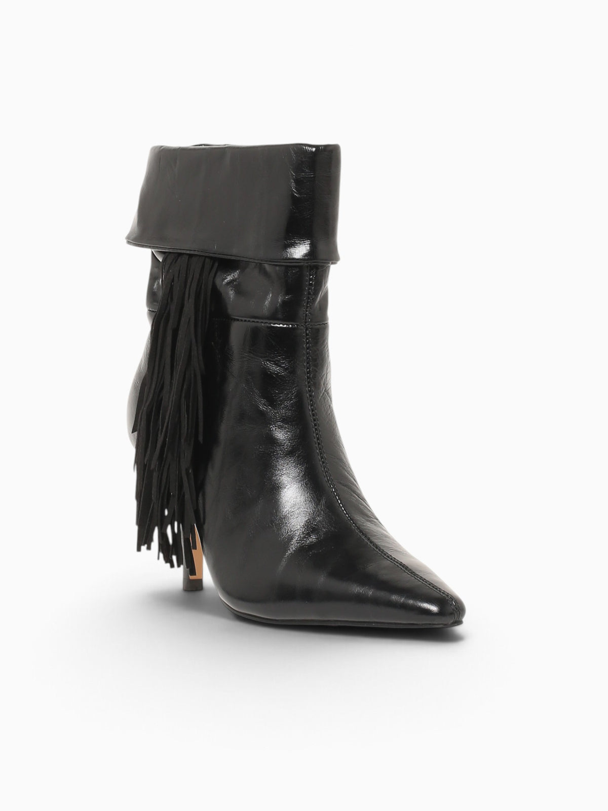 Fringe Slouch Boot Black Leather Black / 5 / M