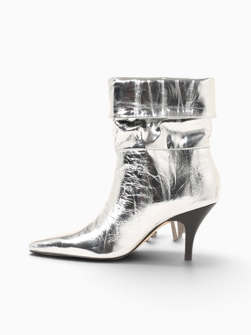 Fringe Slouch Boot Silver Leather Silver / 5 / M