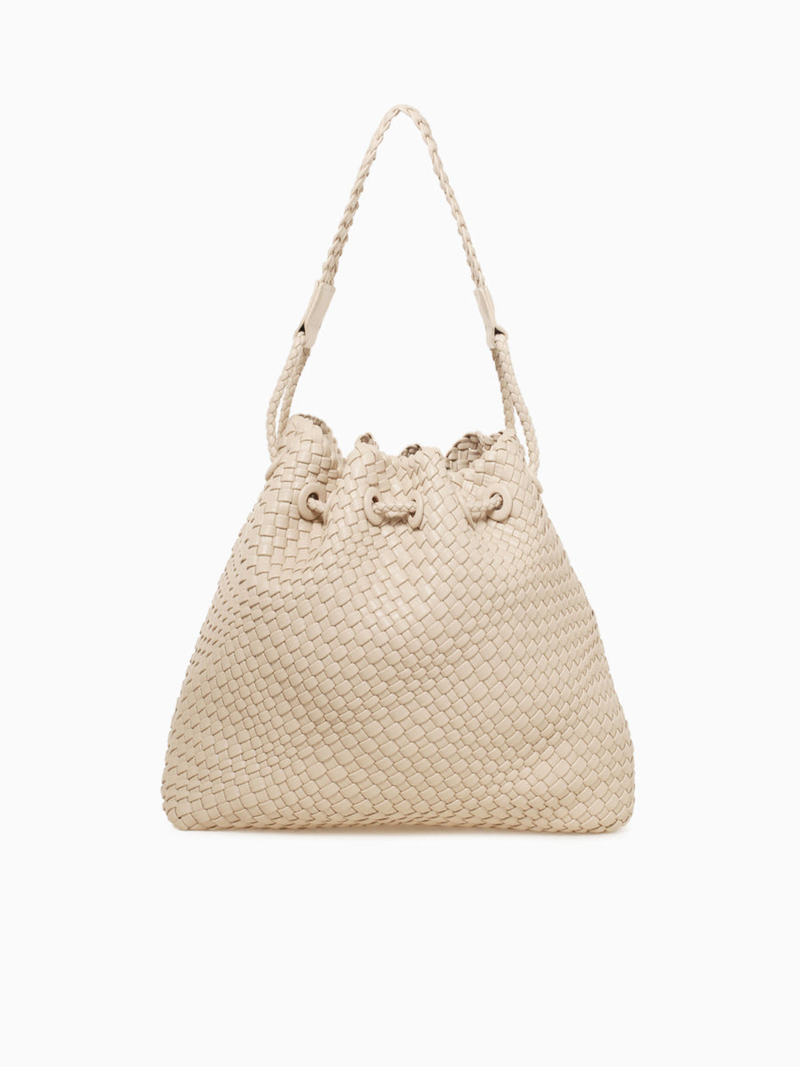 Kara Woven Shoulder Bag White White