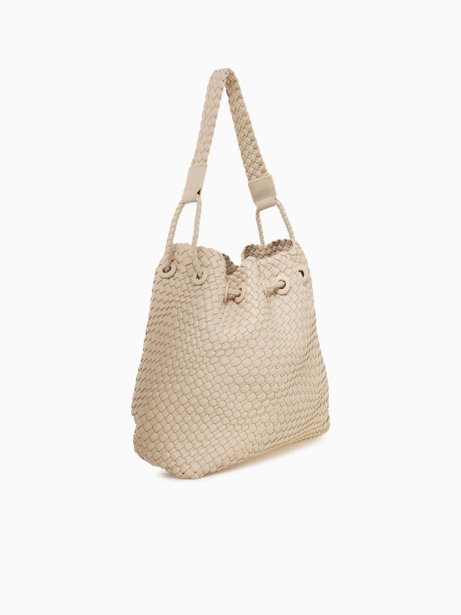 Kara Woven Shoulder Bag White White