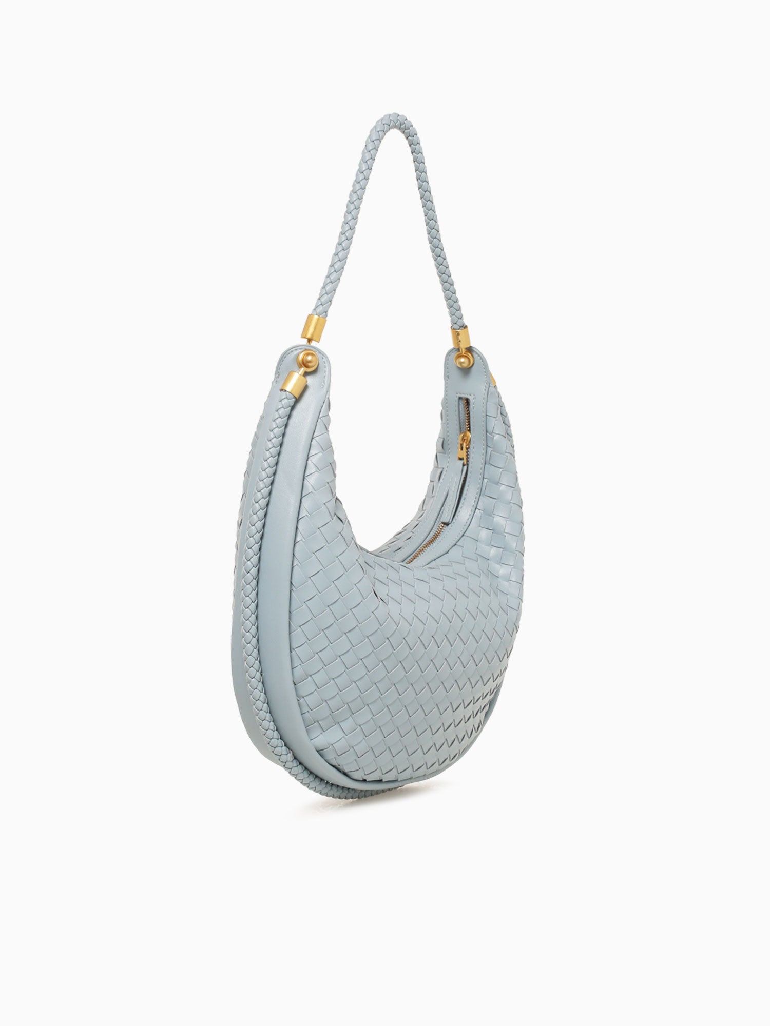 Woven Shoulder Bag Light Blue Light Blue