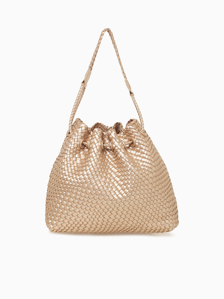 Kara Woven Shoulder Bag Champagne Champagne