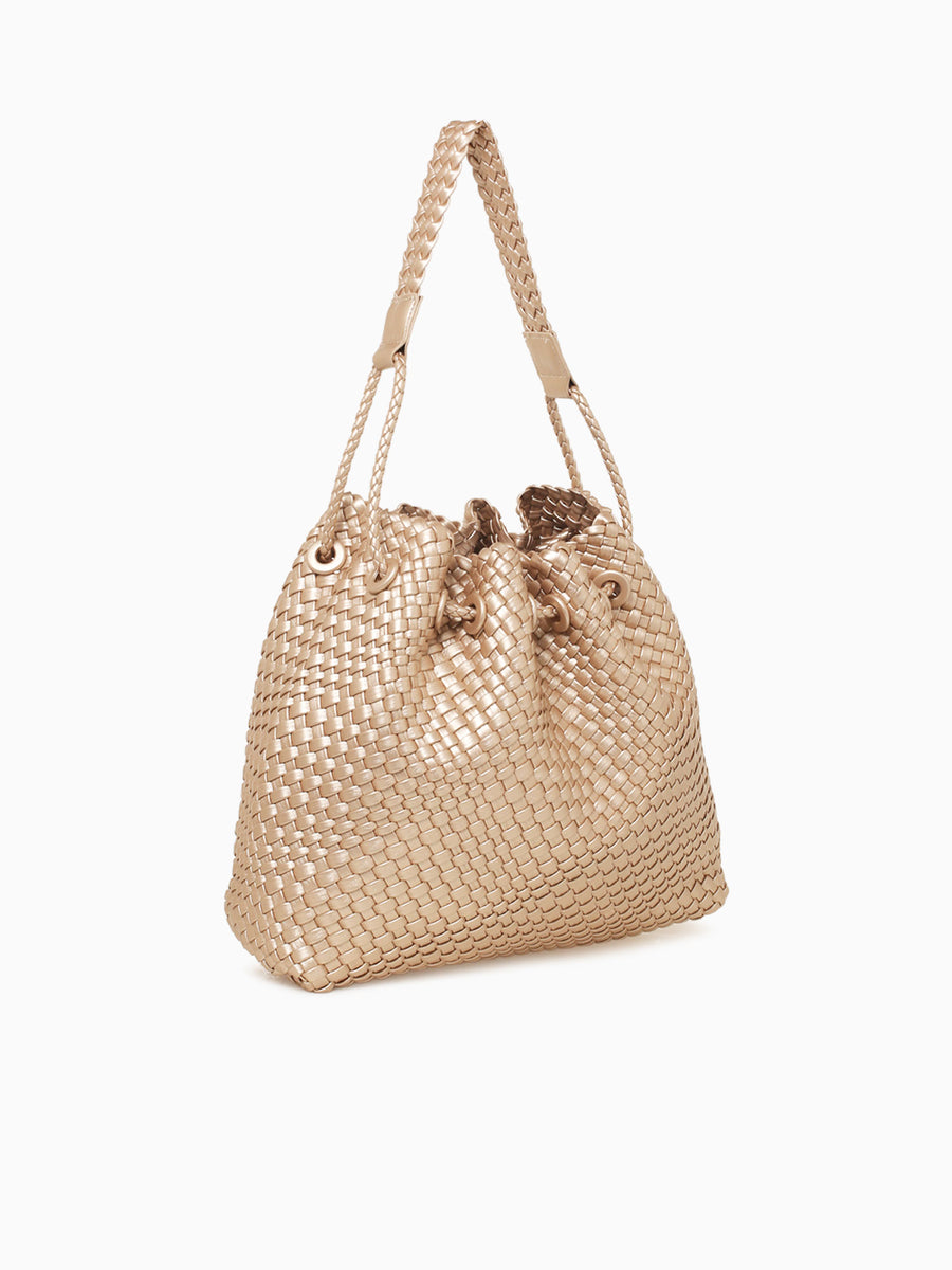 Kara Woven Shoulder Bag Champagne Champagne