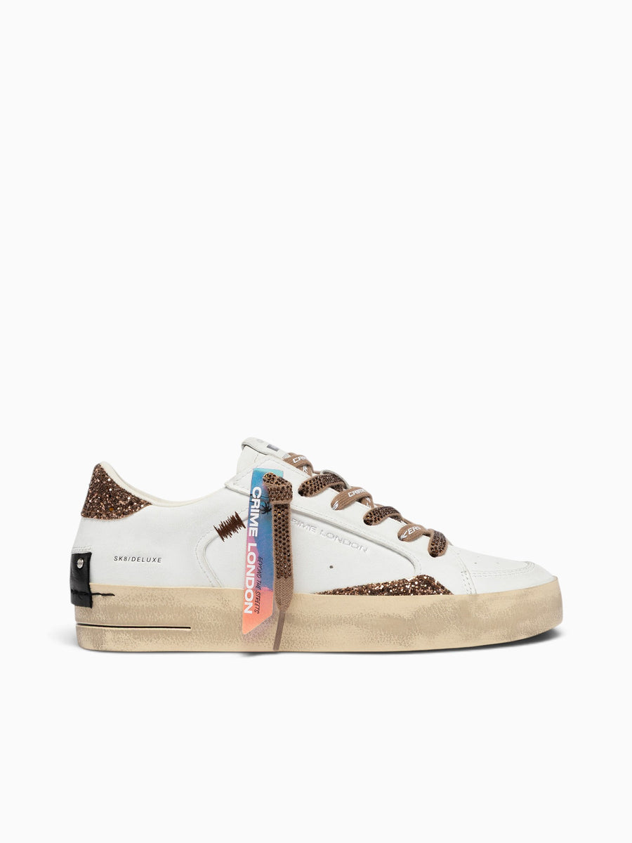 Sk8 Deluxe White Bronze leather Glitter White / 35 / M