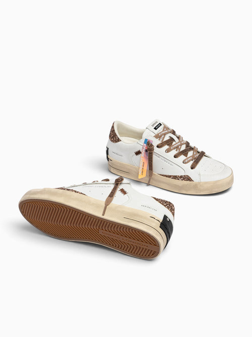 Sk8 Deluxe White Bronze leather Glitter White / 35 / M