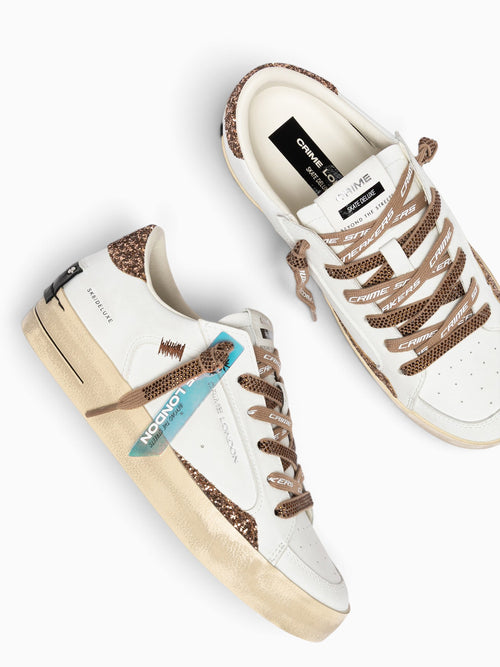 Sk8 Deluxe White Bronze leather Glitter White / 35 / M