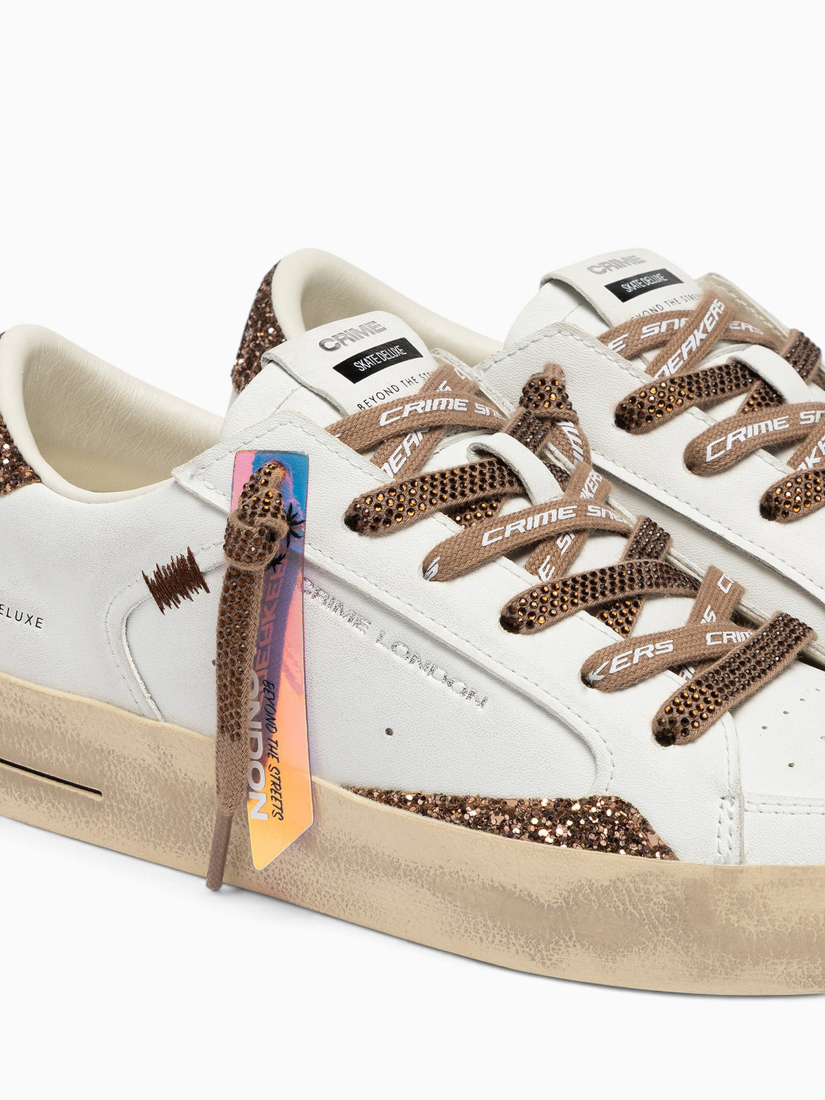 Sk8 Deluxe White Bronze leather Glitter White / 35 / M