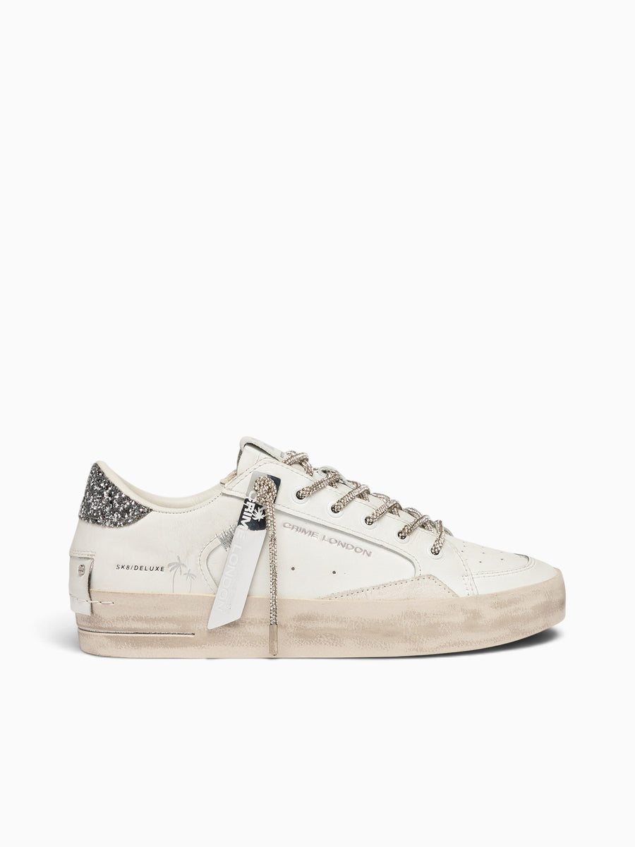 Sk8 Deluxe White Silver leather Glitter White / 35 / M