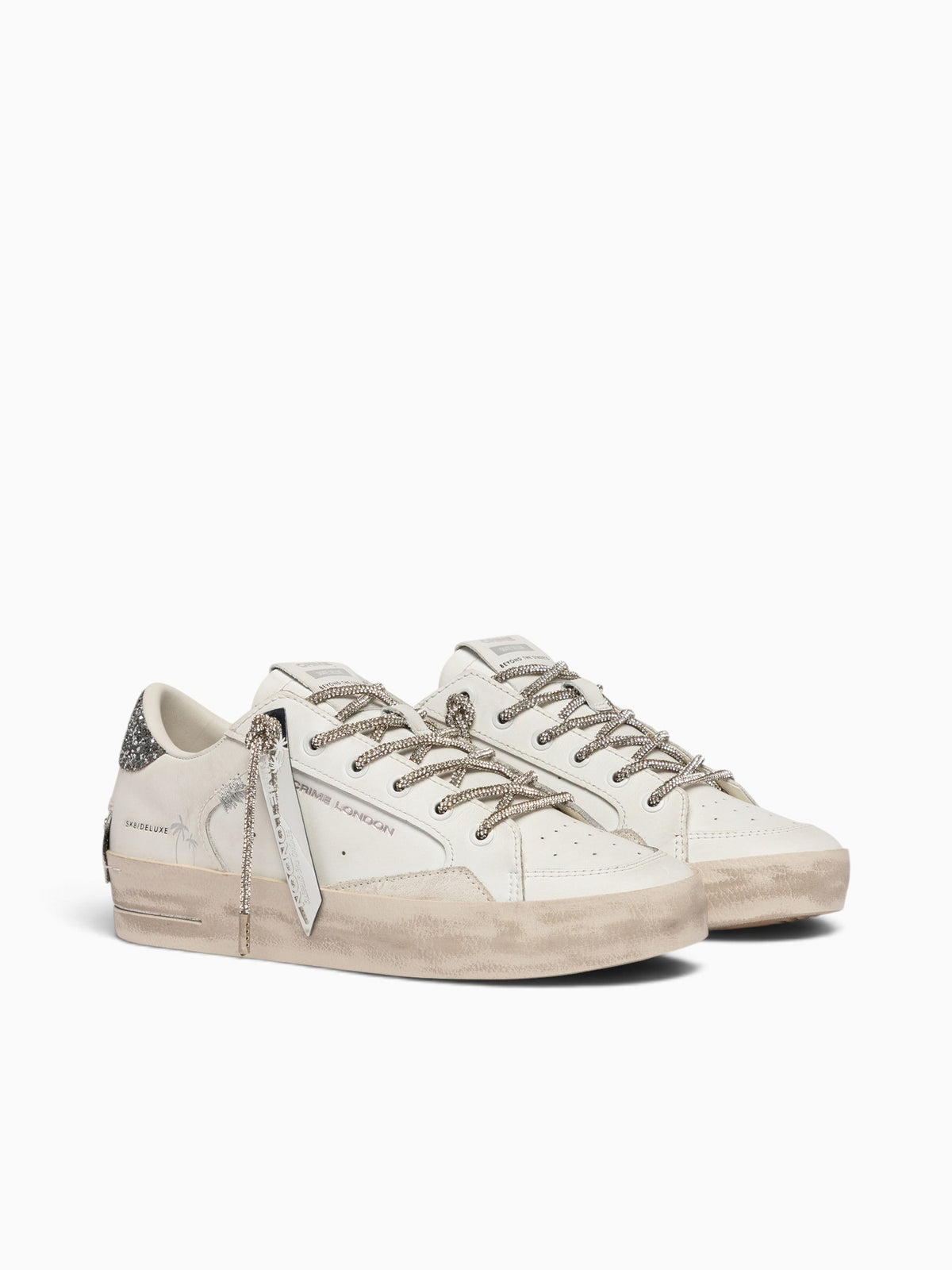 Sk8 Deluxe White Silver leather Glitter White / 35 / M