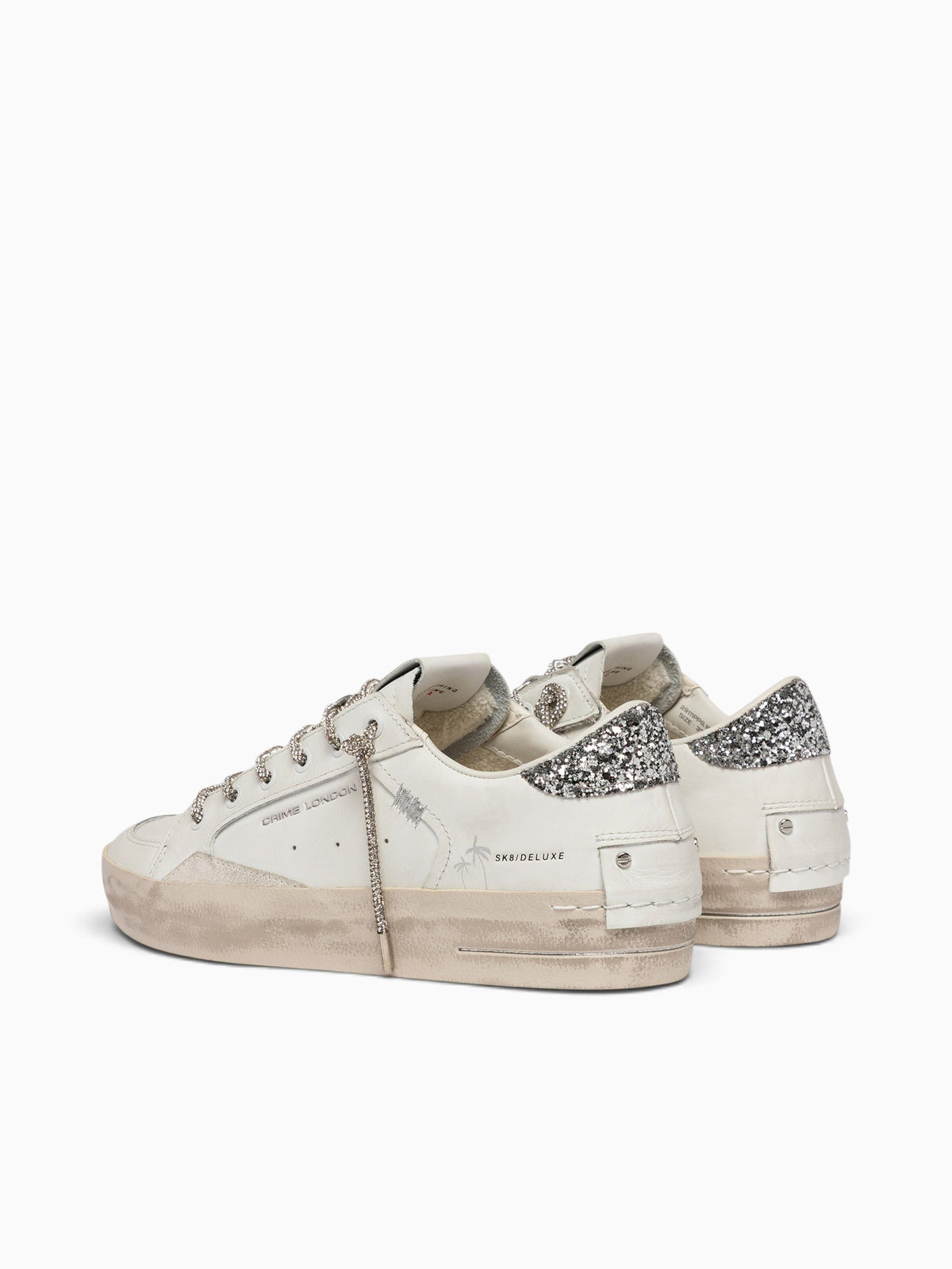 Sk8 Deluxe White Silver leather Glitter White / 35 / M