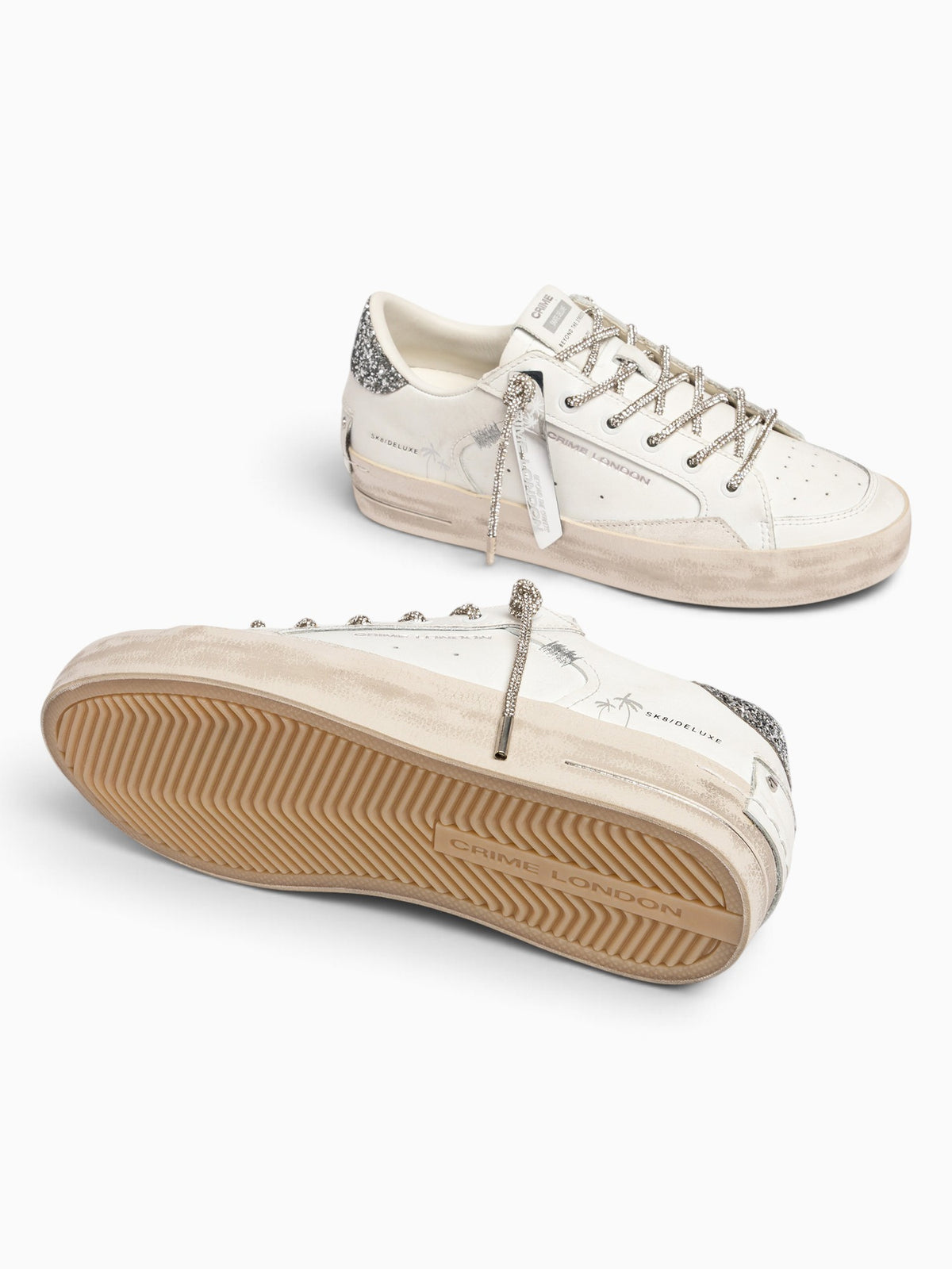 Sk8 Deluxe White Silver leather Glitter White / 35 / M