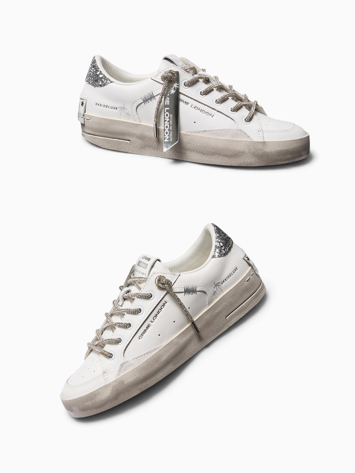 Sk8 Deluxe White Silver leather Glitter White / 35 / M