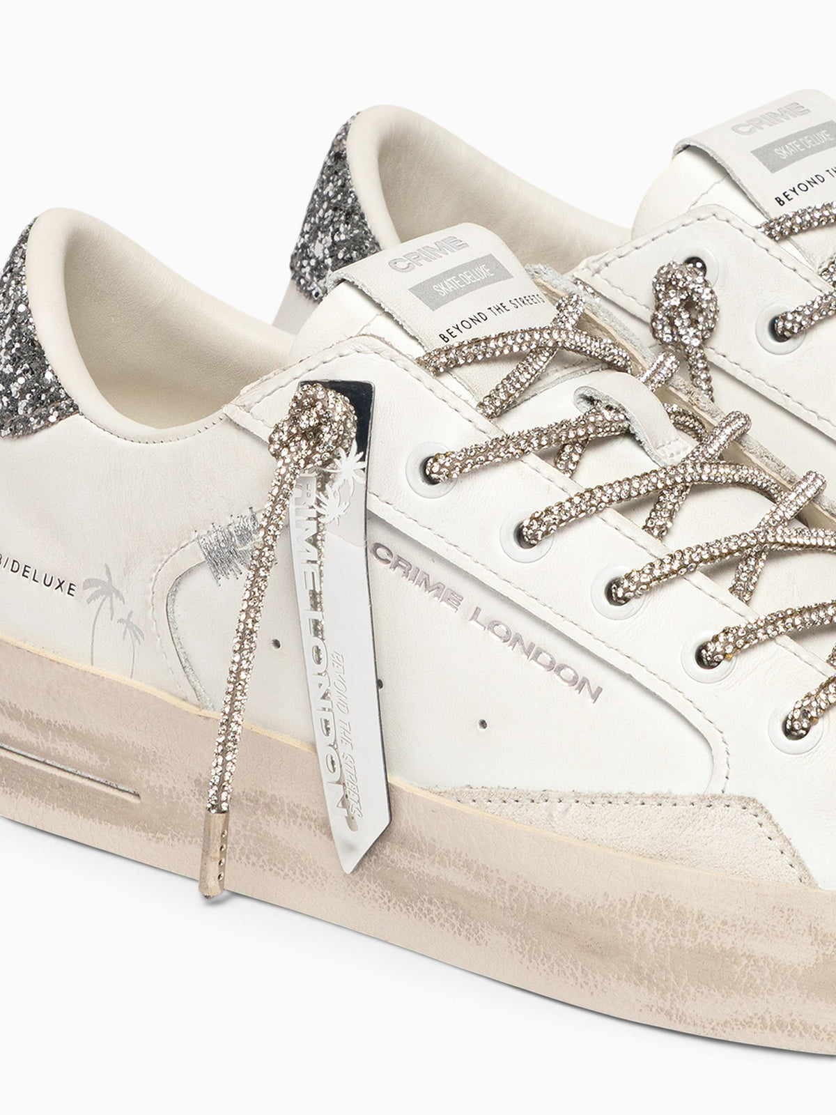 Sk8 Deluxe White Silver leather Glitter White / 35 / M