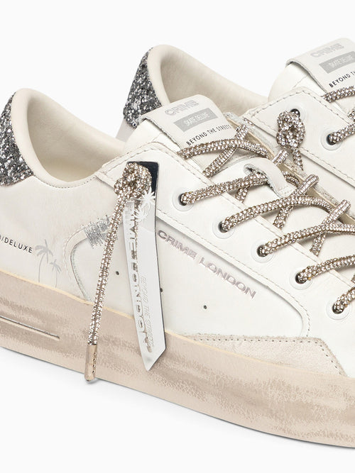 Sk8 Deluxe White Silver leather Glitter White / 35 / M
