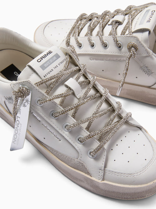 Sk8 Deluxe White Silver leather Glitter White / 35 / M