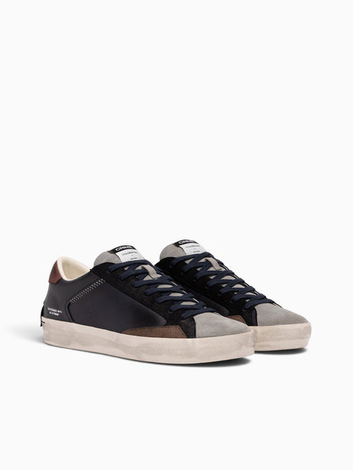 Distressed Navy Grey Burg leather Suede Navy / 40 / M