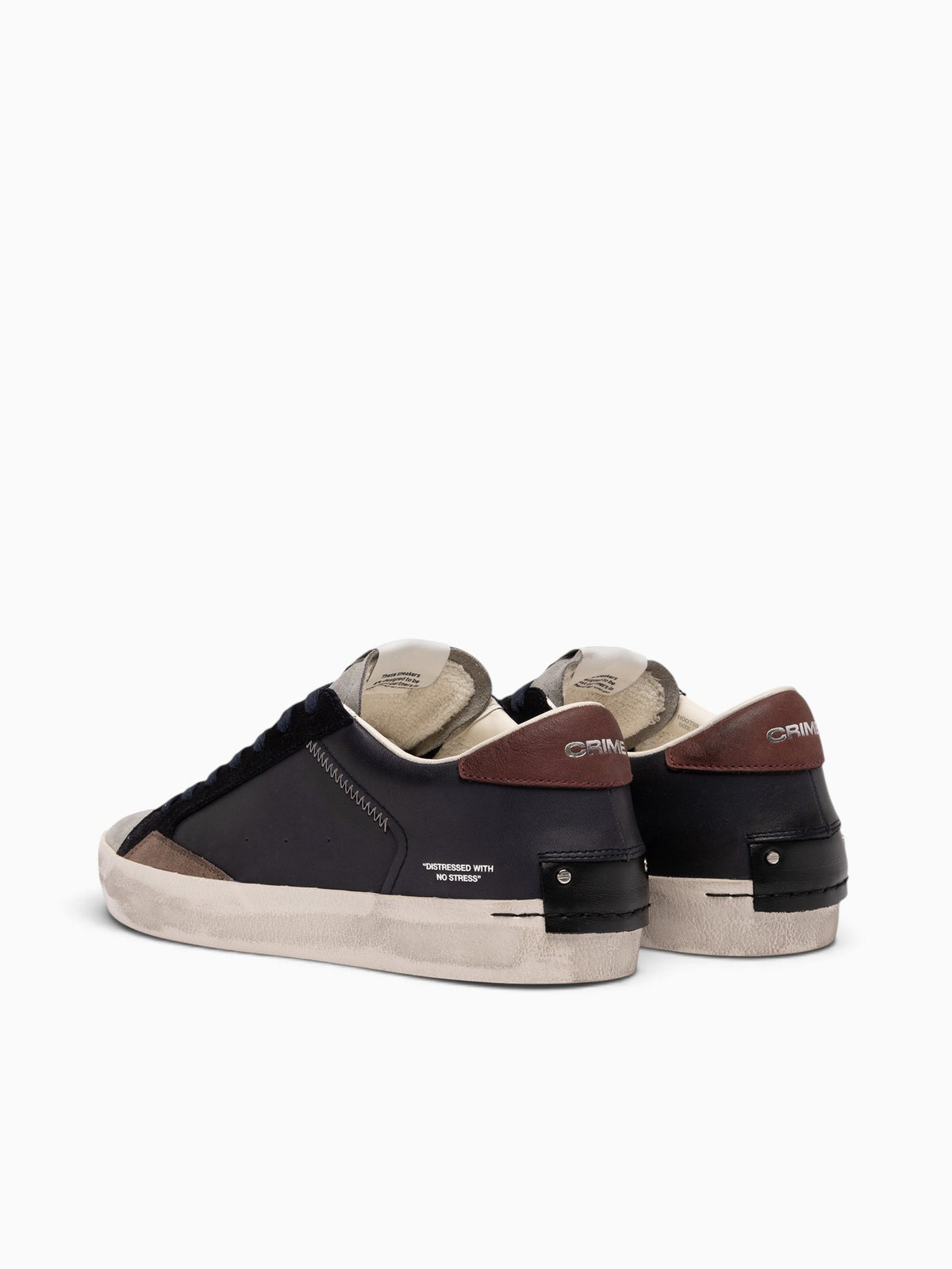 Distressed Navy Grey Burg leather Suede Navy / 40 / M