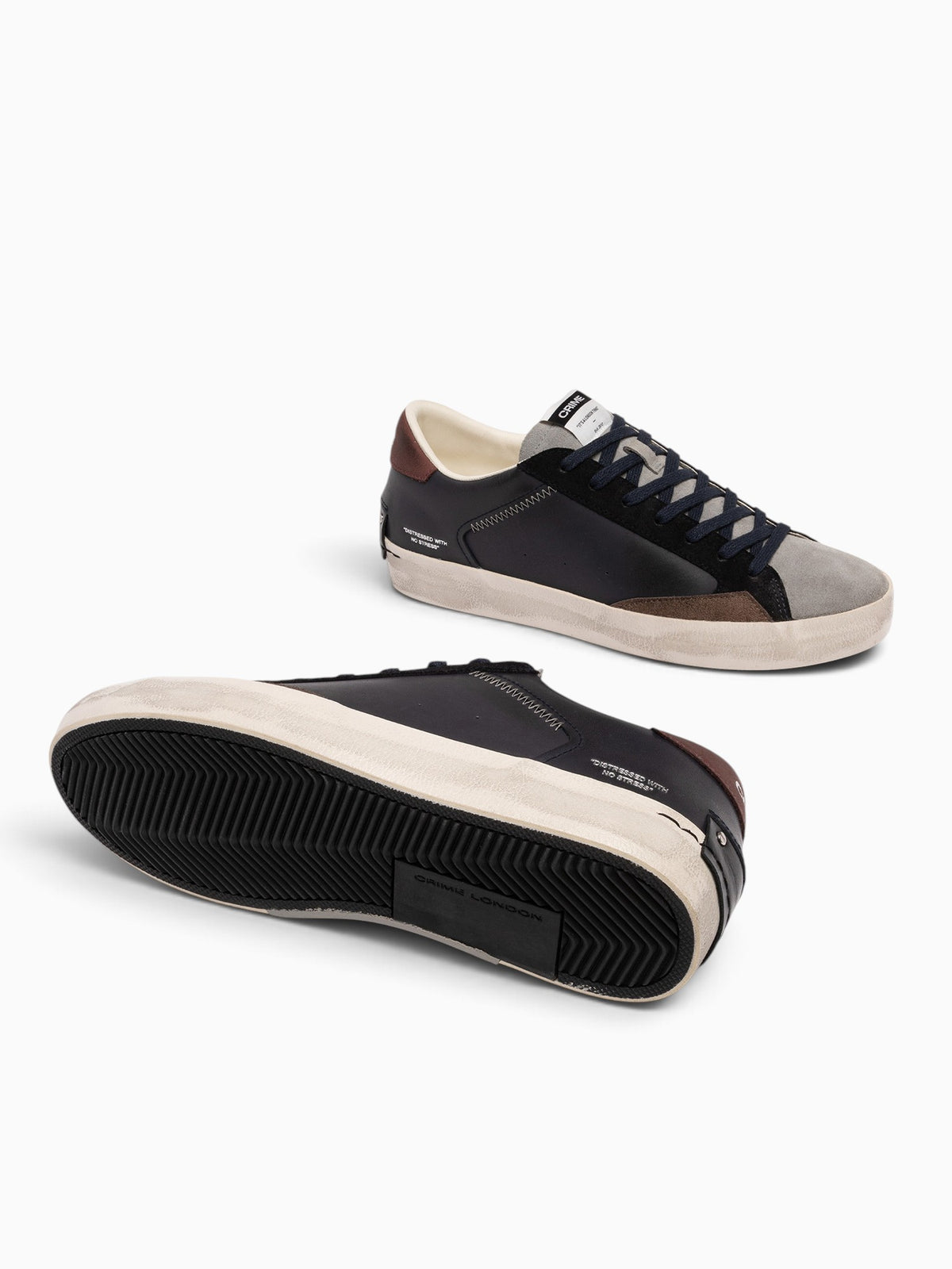 Distressed Navy Grey Burg leather Suede Navy / 40 / M