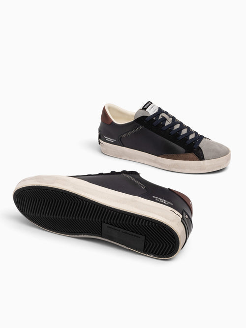Distressed Navy Grey Burg leather Suede Navy / 40 / M