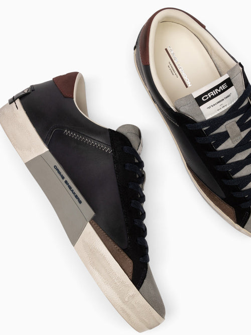 Distressed Navy Grey Burg leather Suede Navy / 40 / M