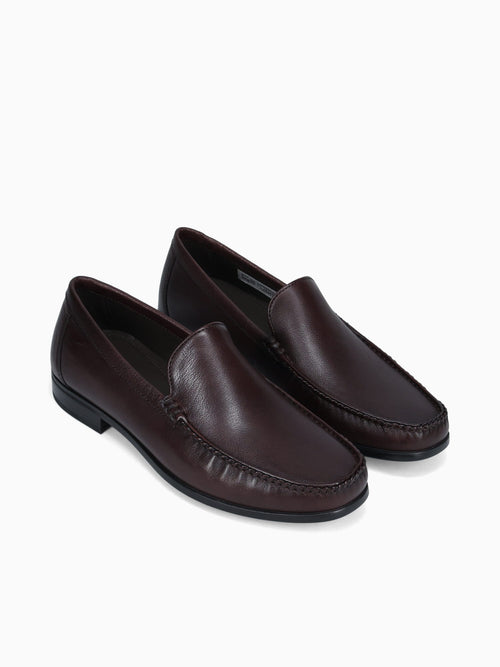Dress Moc Moccasin Fudge Calf Leather Dark Brown / 41 / M