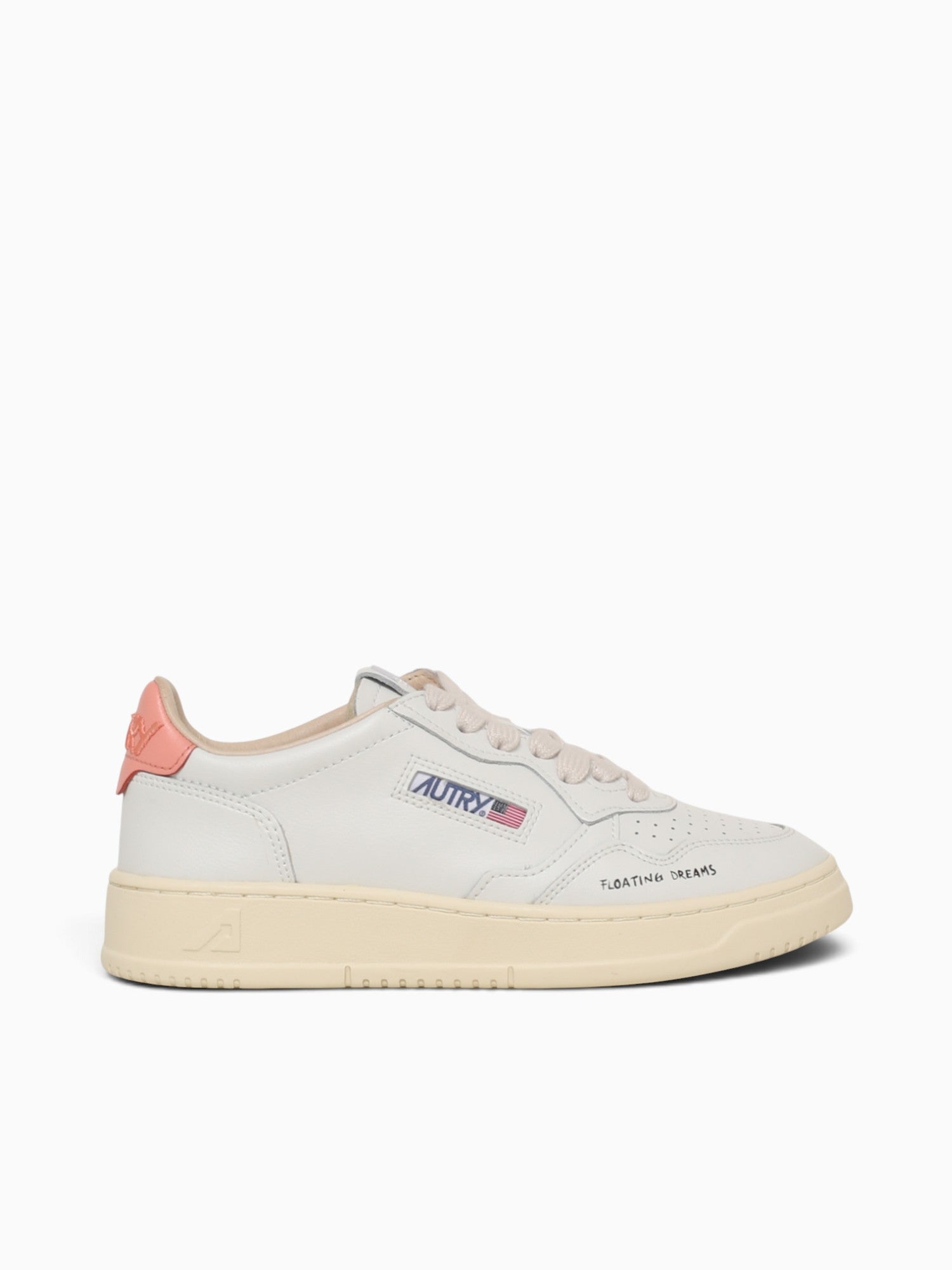 Medalist Low White Peach pink leather White Multi / 36 / M