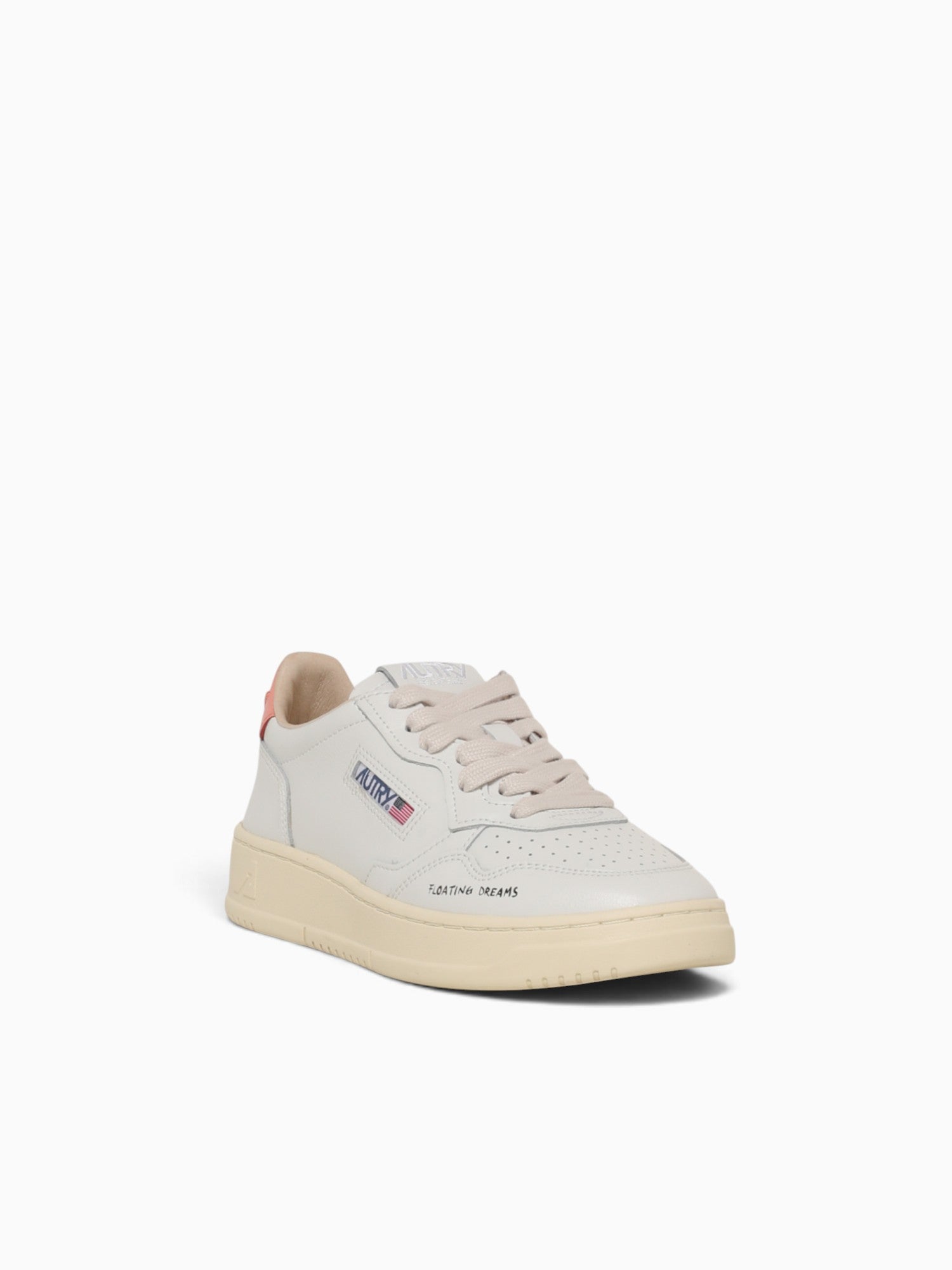Medalist Low White Peach pink leather White Multi / 36 / M