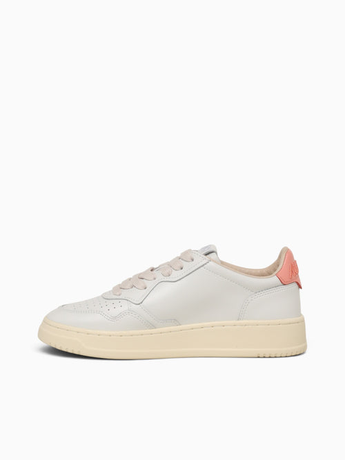 Medalist Low White Peach pink leather White Multi / 36 / M