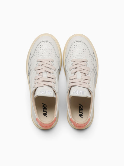 Medalist Low White Peach pink leather White Multi / 36 / M