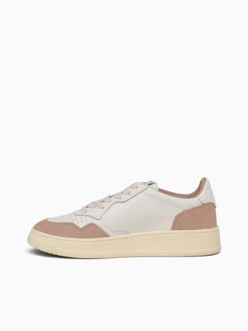 Medalist Low White Rose camel lea Sde White Multi / 36 / M