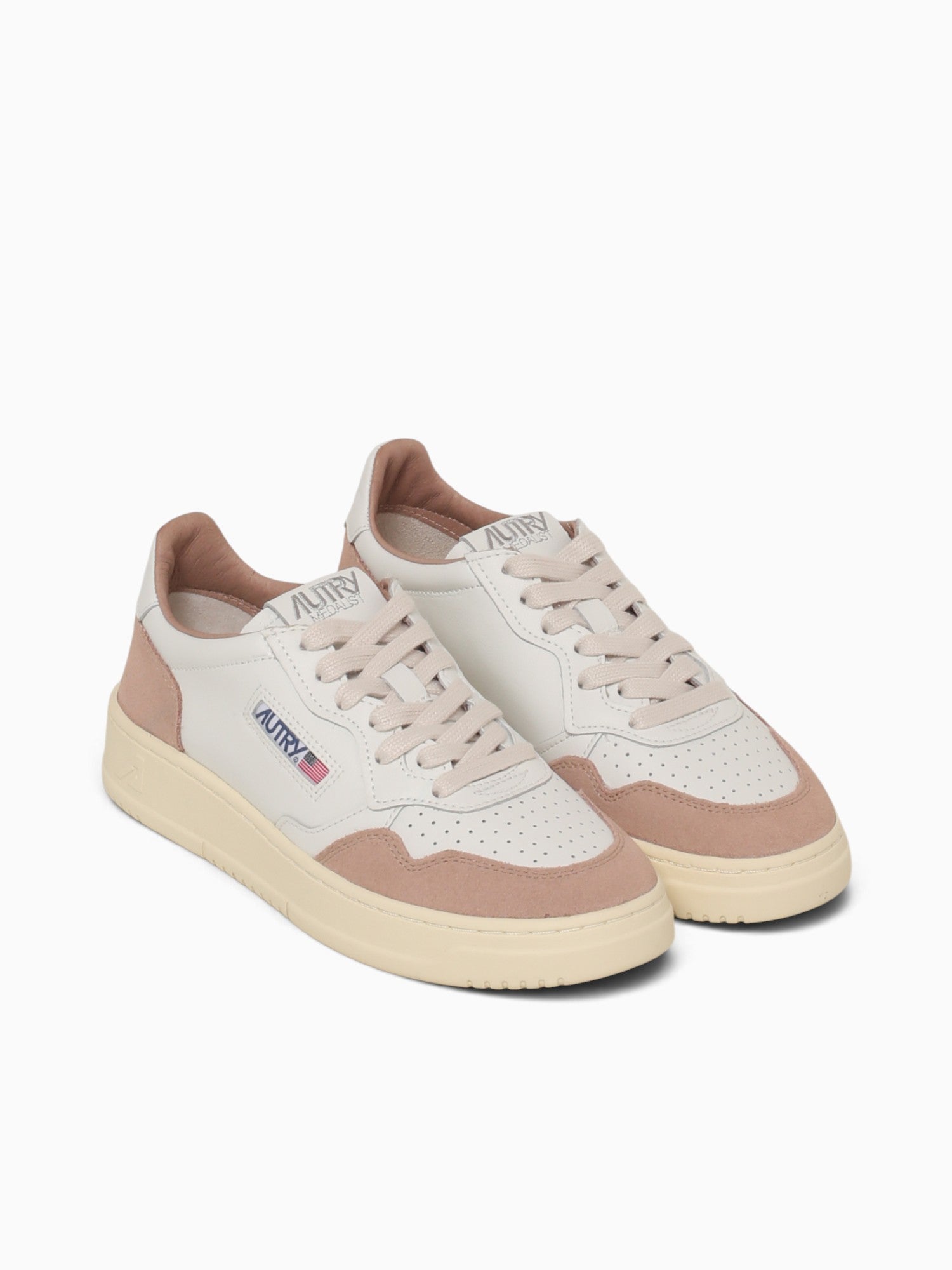 Medalist Low White Rose camel lea Sde White Multi / 36 / M