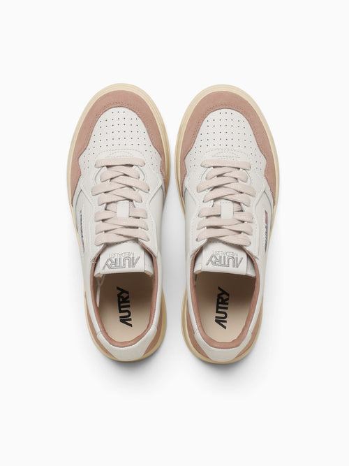 Medalist Low White Rose camel lea Sde White Multi / 36 / M