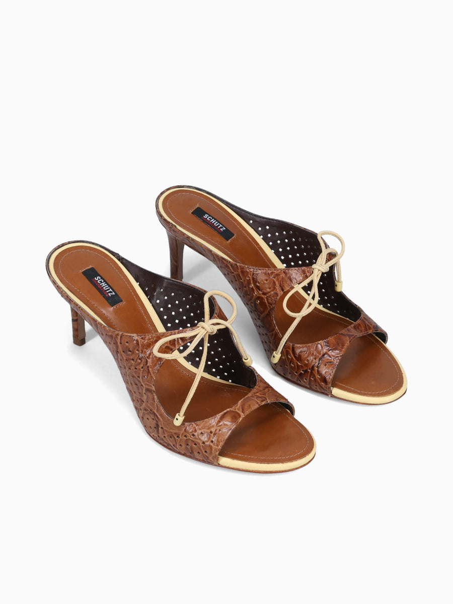 Silvia Teja Tostado Croco Casein Cognac / 5 / M