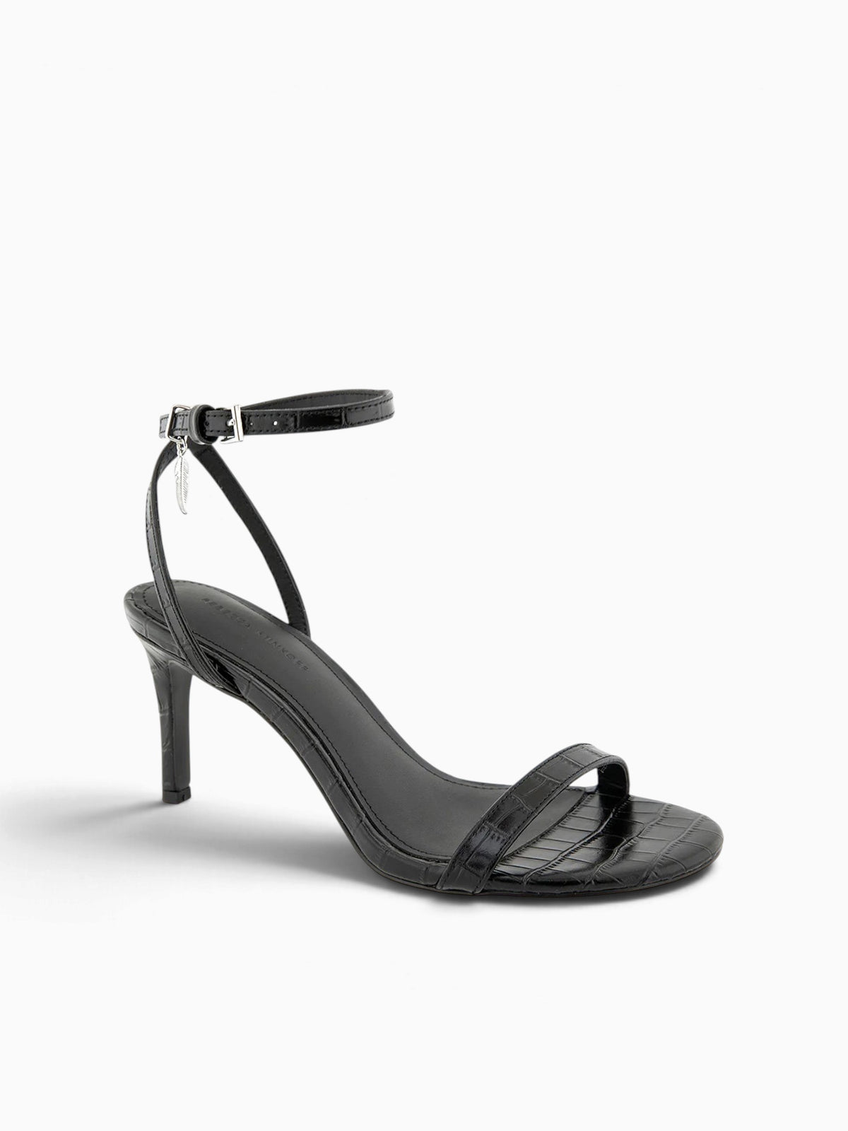 Justine Feather Black Croc Leather Black / 5.5 / M