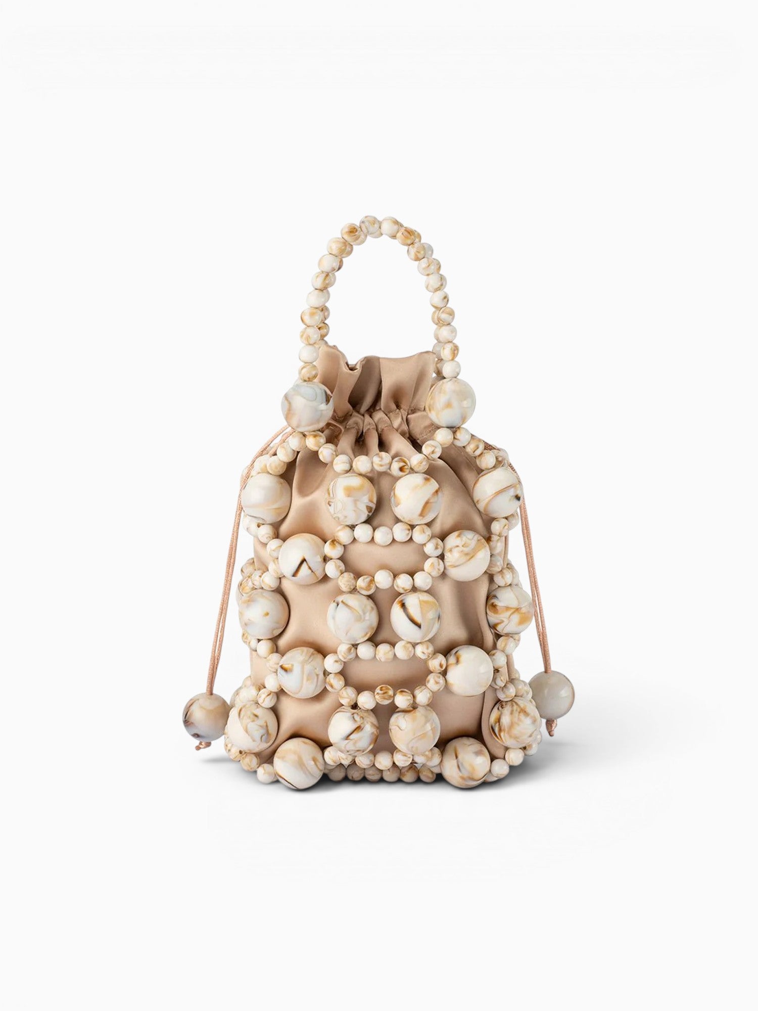 Sammy Beaded Top Handle Beige Beige