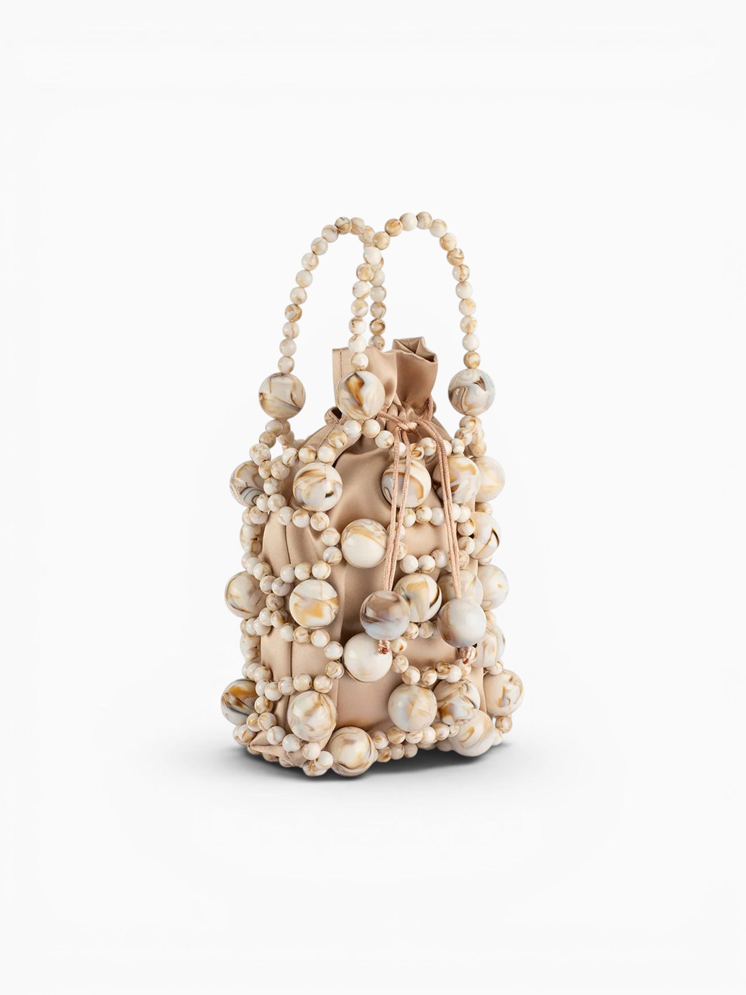 Sammy Beaded Top Handle Beige Beige