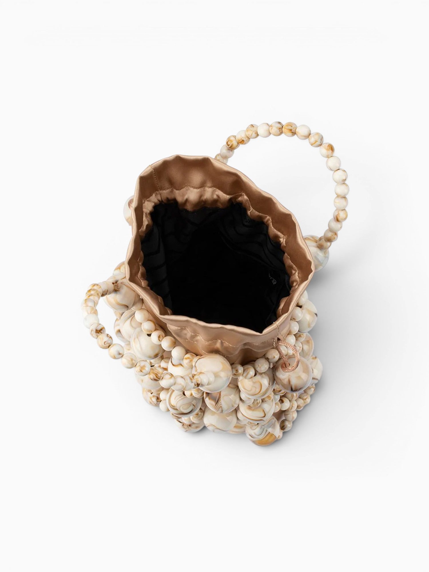 Sammy Beaded Top Handle Beige Beige