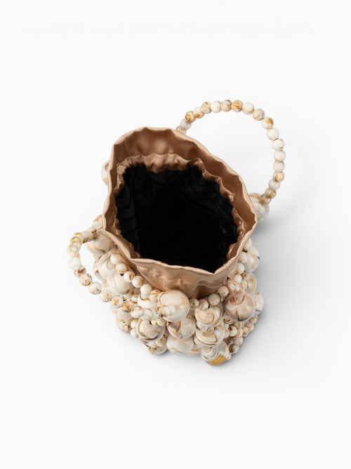 Sammy Beaded Top Handle Beige Beige